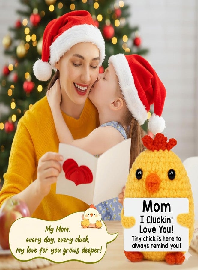 BdayPtion Gifts for Mom Christmas Stocking Stuffers Mom Gifts from Daughter Son, Xmas Present for Mommy Mother in Law Bonus Step Mothers, Funny I Love You Mum Birthday Present Handmade Crochet Chicken - Image 5